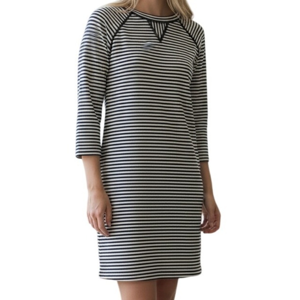 PHILOSOPHY Body Con Black/Whiteā Striped L/S Dress NWT $78 Size XS